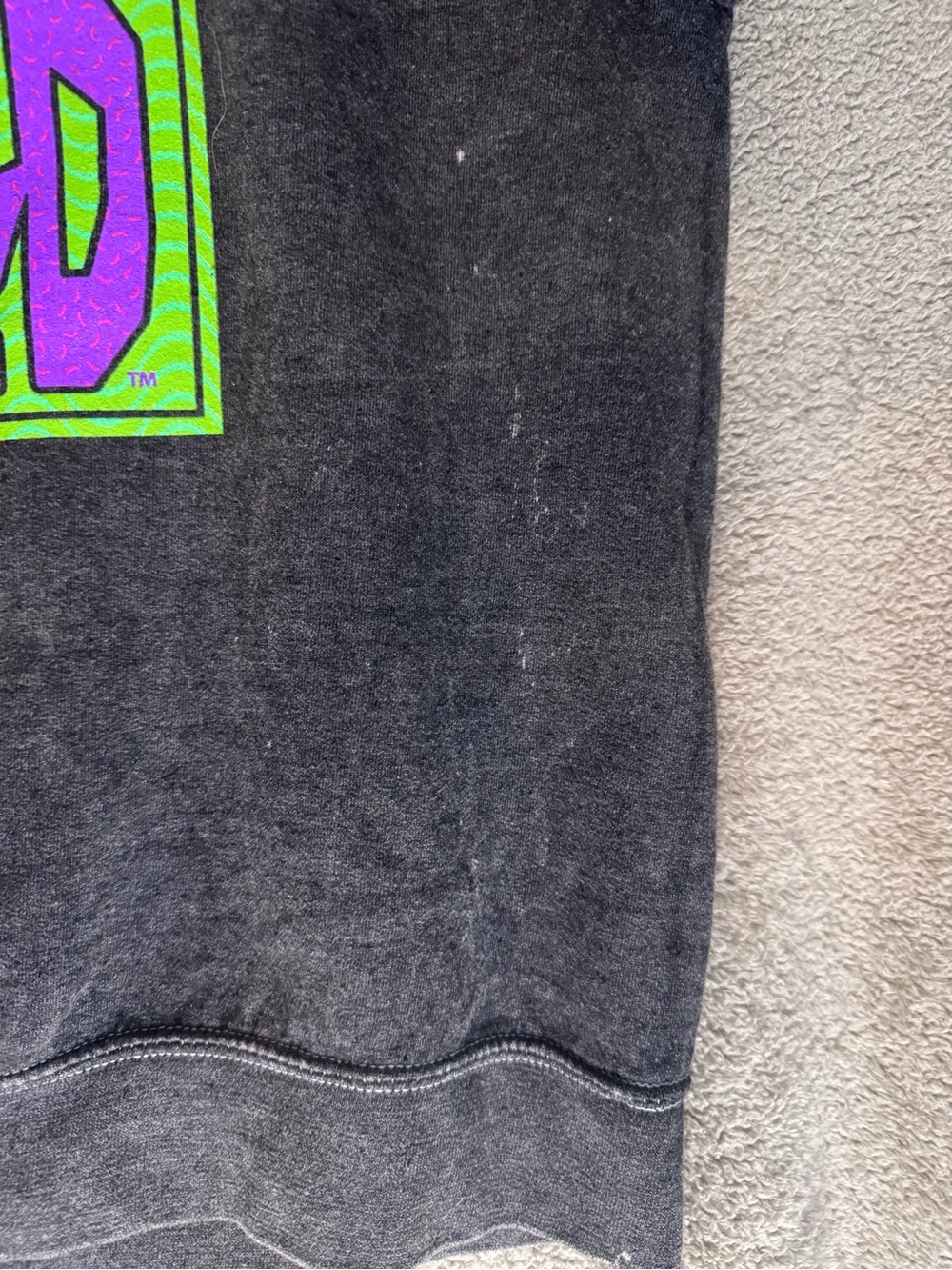 Charcoal Graphic Sweatshirt with Neon 'Boyz N The Hood' Panel - Picture 4 of 8